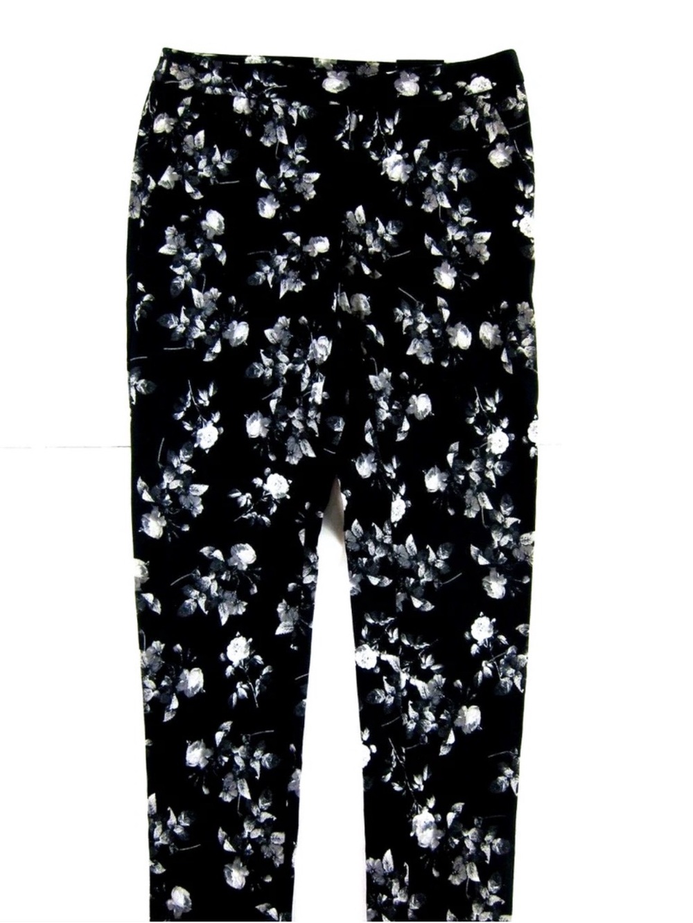 0120 Alfani Black Floral Skinny Pants